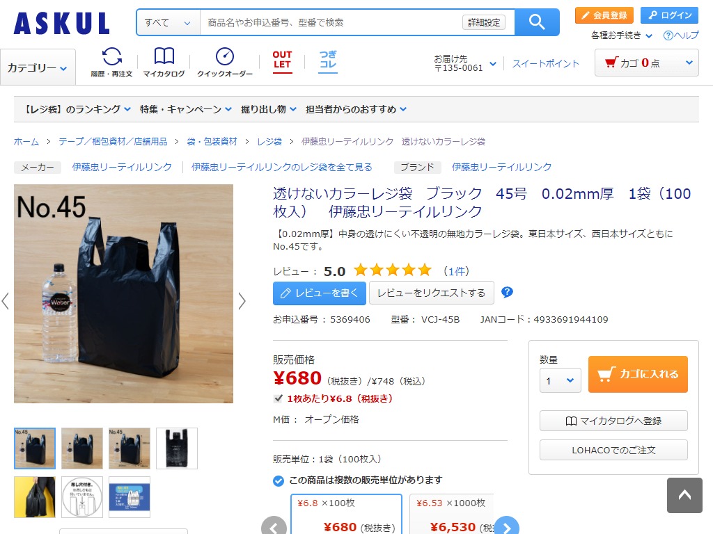 アスクルで見つけたメリオのシート下カゴの荷物をカバーするおしゃれなポリ袋。